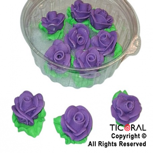 ROSAS GRANDES C/HOJA VIOLETA x 10